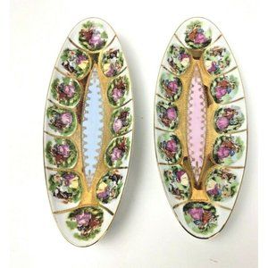 Royal Vienna Set of 2 Porcelain Serving Dish Relish Tray /Jewelry Tray Vintage